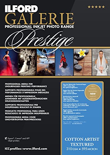 ILFORD 2005012 GALERIE Prestige Cotton Artist Textured - 8.5 x 11 Inches, 25 Sheets