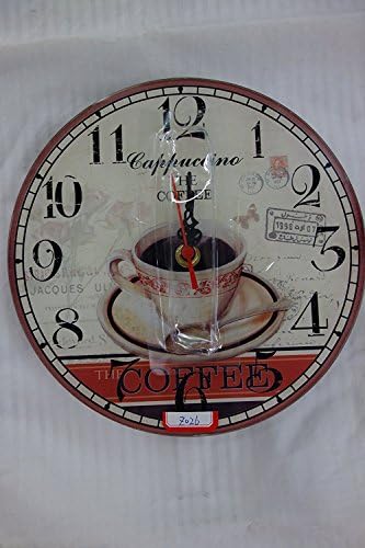 coffee LOVERS themed wall clock, shabby chic, 9 inch round wall clock rich plexiglasss