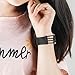 Koreda Compatible with Fitbit Versa/Versa 2 Bands, Stainless Steel Chain Bangle Mesh Loop Replacement Bracelet Strap for Fitbit Versa/Lite/Versa 2/Special Edition Smartwatch (Black)