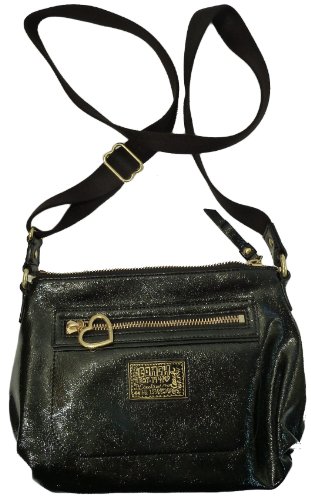 Leather Swingpack Black F48767 Coach Daisy Liquid Gloss