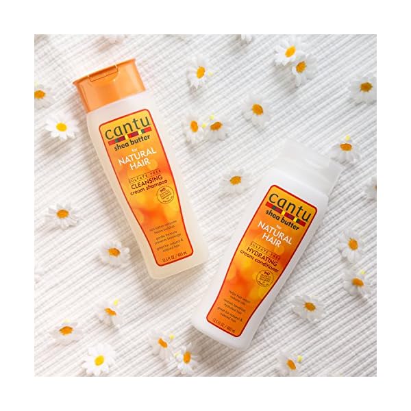 CANTU Shea Butter for Natural Hair Sulfate-Free Cleansing Cream Shampoo Cream shades 400 ml (Pack of 1) (packaging may…
