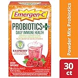 Emergen-C Probiotics+ Vitamin C 250mg (30 Count, Raspberry Flavor, 1 Month Supply) Daily Immune Health Dietary Supplement Drink Mix, 0.19 Ounce Powder Packets