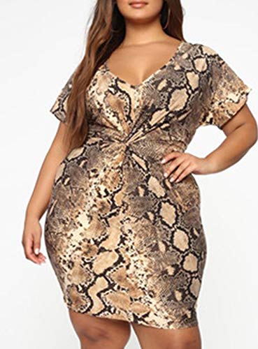 51nNC%2BBdI0L CORAFRITZ Minivestido de mujer con estampado de piel de serpiente, talla grande, vestido de club, cuello en V, manga… CORAFRITZ Minivestido de mujer con estampado de piel de serpiente, talla grande, vestido de club, cuello en V, manga… - Imagen 4