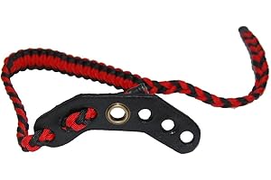 Adjustable Archery Shooting Bow Wrist Sling Strap Braided Cord with Leather