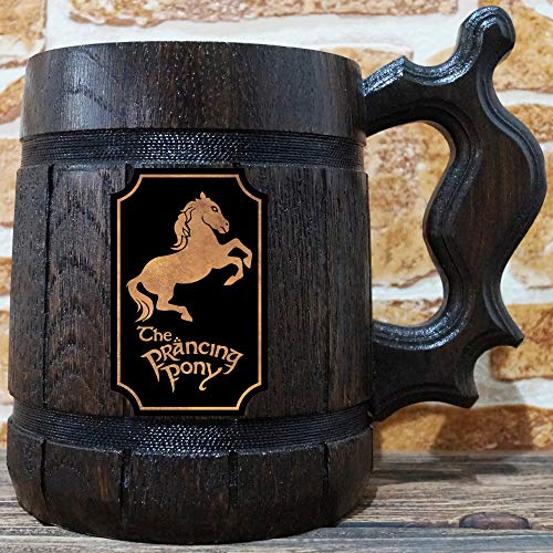 Prancing Pony Mug, LOTR Gift, The Prancing Pony Wooden Beer Mug, Lord Of The Rings Beer Stein, Hobbit Tankard, Frodo - Thumbnail 7