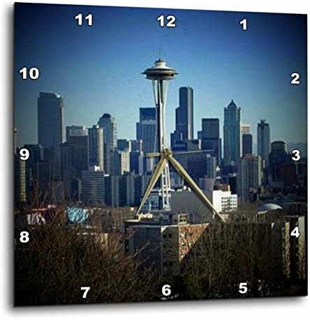 Sandy Mertens Seattle Space Needle and Downtown Wall Clock, 10 by 10-Inch