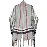 Achillea Women's Oversized Fluffy Plaid Faux-Mohair Blanket Scarf Shawl Wrap w/Long Tassels