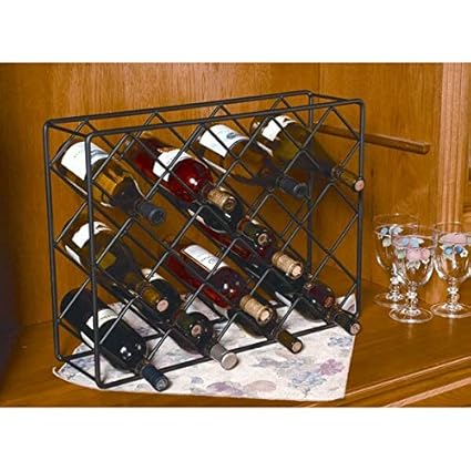 INDIAN DECOR. 298830 Classy 18 Bottle Tabletop Wine Rack (Black)