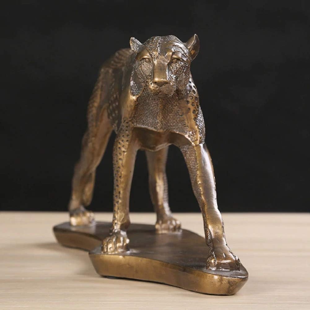Vintage Bronze Leopard Sculpture Statue Animal