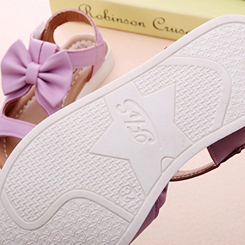 Tenworld Baby Toddler Girls and Little Girls Cut Out Bow Dress Flat Sandals (US Toddler 9M, Pink) - Thumbnail 4