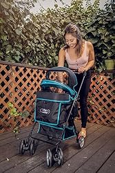 Swift Pet Stroller - Teal: Zipperless, Quality Mesh