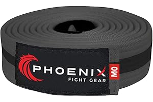 Phoenix Fight Gear Adult BJJ Belt for Jiu Jitsu, Brazilian Jiu Jitsu Belt with Ranking Sleeve Bar, IBJJF Competition Approved