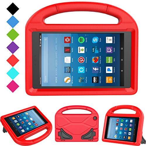 Kids Case for Fire HD 8 - TIRIN Light Weight Shock Proof Handle Kid -Proof Cover Kids Case for Amazon Fire HD 8 Tablet (7th and 8th Generation Tablet, 2017 and 2018 Release), Red