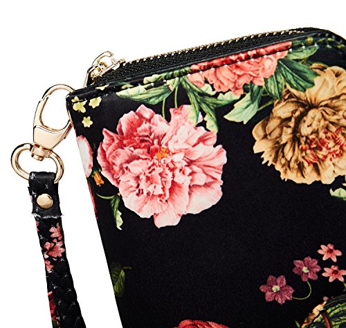 LOVESHE Women wallet RFID Blocking Purse Credit Card Clutch Zip Around Phone Clutch Large Travel Purse Wristlet Bohemian