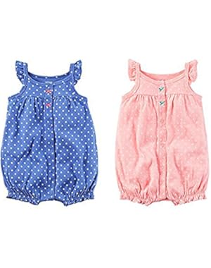 Baby Girls' 2-Pack Snap up Romper