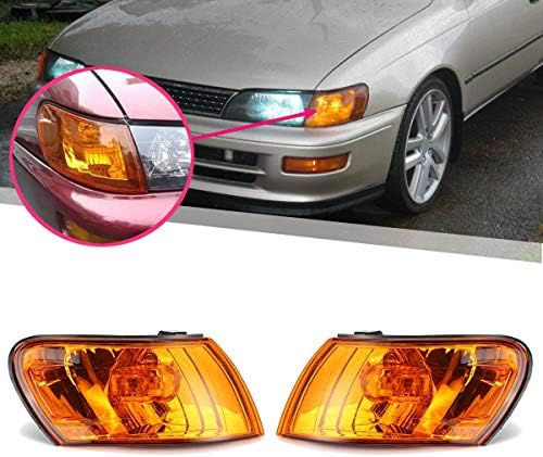 ZHENWOCAI Parking Corner Light Cover Orange Lens Pair for Toyota Corolla AE100 AE101 E100 1993-1997 New