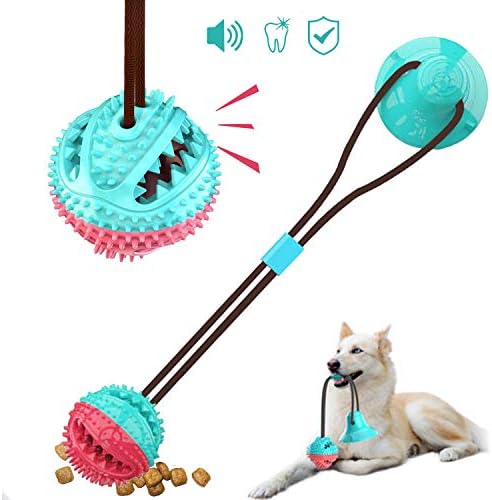 Lightton 犬 おもちゃ ペットおもちゃ 噛むおもちゃ ペット用品 トレーニングツール 遊び ペット用 ゴム製 ペットの知能訓練用 に 耐久性 インタラクティブトイ 新作入荷 丈夫 吸盤式 訓練ロープ ブルー 知育 ストレス解消 歯ぎしり