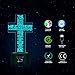 Christ Jesus Cross 3D Night Light Table Desk Lamps, Elstey 7 Color Changing Touch Lights with Acrylic Flat & ABS Base & USB Cabler (Jesus 1)