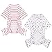 2-Pack Cotton Dog Pajamas Lightweight Dog Onesies for Small Medium Dogs and Cats Puppy Body Suits Cute Baby Dog Jumpsuit I Love My Mommy/Daddy Printed Pet Clothes, S.