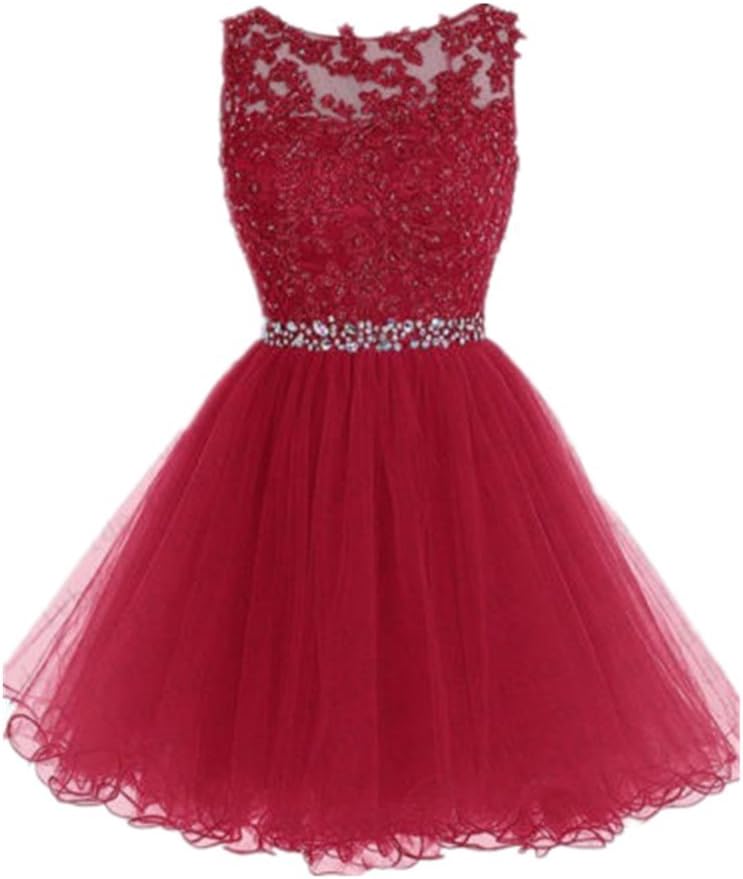 Drasawee Short Tulle Evening Cocktail Ball Gowns Prom Dresses for Teen Girls