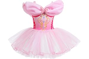 DYMCII Baby Girls Princess Ballet Dress Short Sleeve Leotards Skirted Tutu Dancewear Halloween Christmas Party Fancy Costume