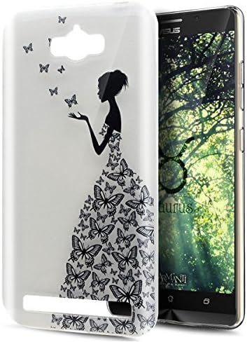 Asus Zenfone 3 Max ZC553KL Case,ikasus Ultra Thin Soft TPU Case,Art Painted Soft Silicone Rubber Bumper Crystal Clear Soft Silicone Back Case for Asus Zenfone 3 Max ZC553KL,Black Butterfly Dresse Girl