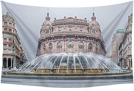 PUPBEAMO PRINTS Piazza De Ferrari - World- #37804 Wall Tapestry Art For Home Decor Wall Hanging Tapestry Bedroom Living Room Dorm Decor 60x40 Inches