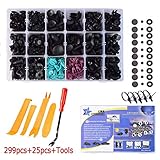 324PCS Car Plastic Fasteners Bump Clips Trim Clips with 18 Most Popular Sizes Auto Push Pin Rivets for Benz, BMW, Toyota, Honda, Subaru, Nissan, Mazda etc