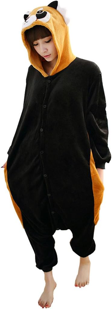 Unisex Adult Kigurumi Pajamas Animal Onesie Raccoon M