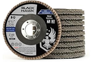 BHA Grinding and Sanding Flap Discs T27, 4-1/2" x 7/8", 40 Grit - 10 Pack