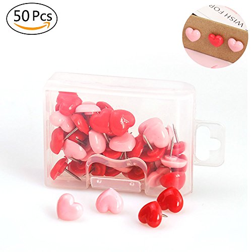 Heart shape 50pcs Plastic Quality Cork Board Safety Colored Push Pins Thumbtack Office School Accessories Supplies - Thumbnail 6