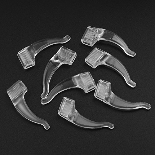 Sport Eyeglass Soft Silicone Anti-Slip Glasses Ear Hook Retainer Eyewear Sunglasses Non Slip Hook Ear Lock Grip Holders (5 Pairs Transparent White)
