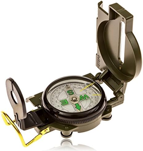 SHENFAN Multipurpose Marching Lensatic Army Metal Sighting High Accuracy Waterproof Compass for Outdoor, Camping and Hiking
