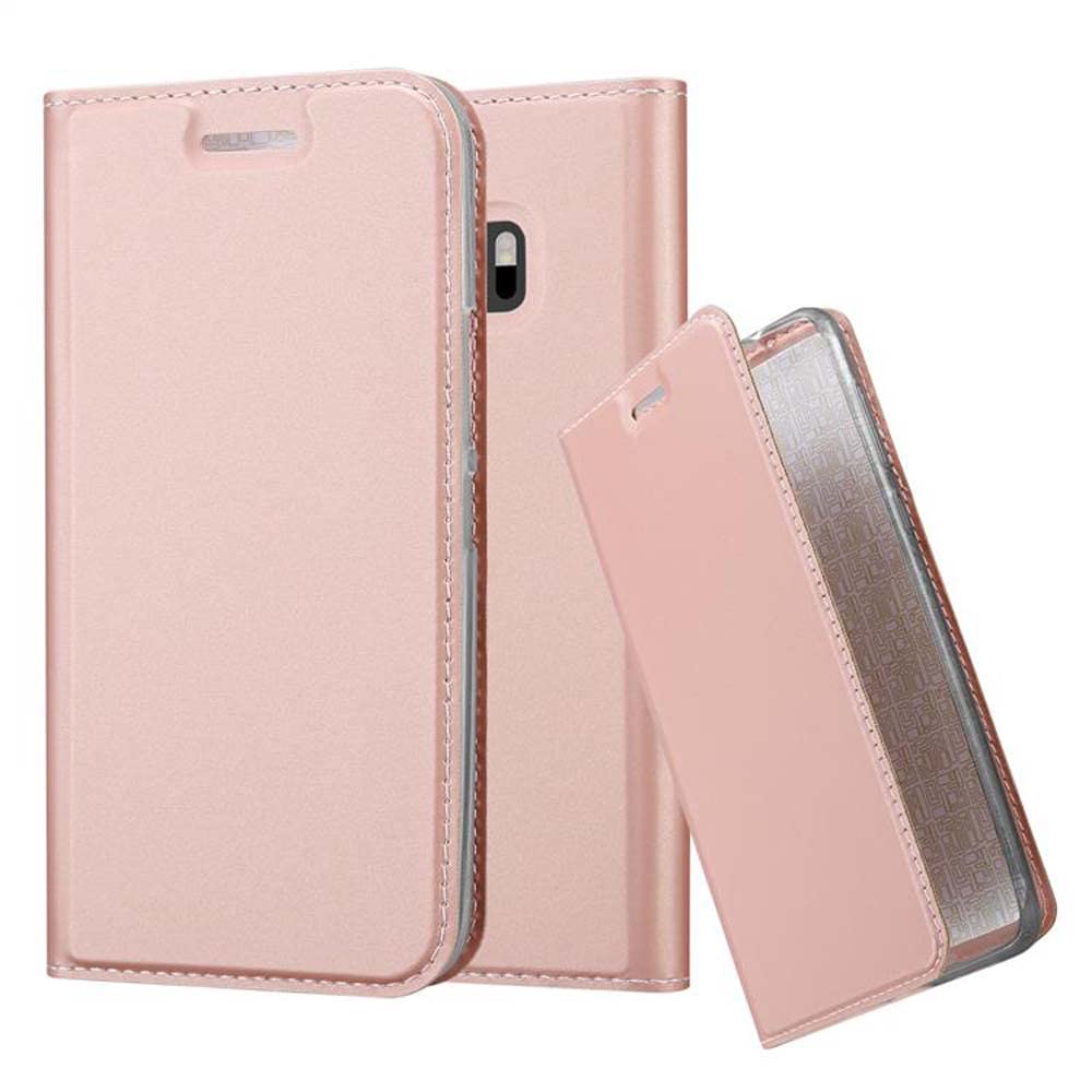 cadorabo Book Case works with HTC One M10 in CLASSY ROSÉ GOLD - with Magnetic Closure, Stand Function and Card Slot - Wallet Etui Cover Pouch PU Leather Flip