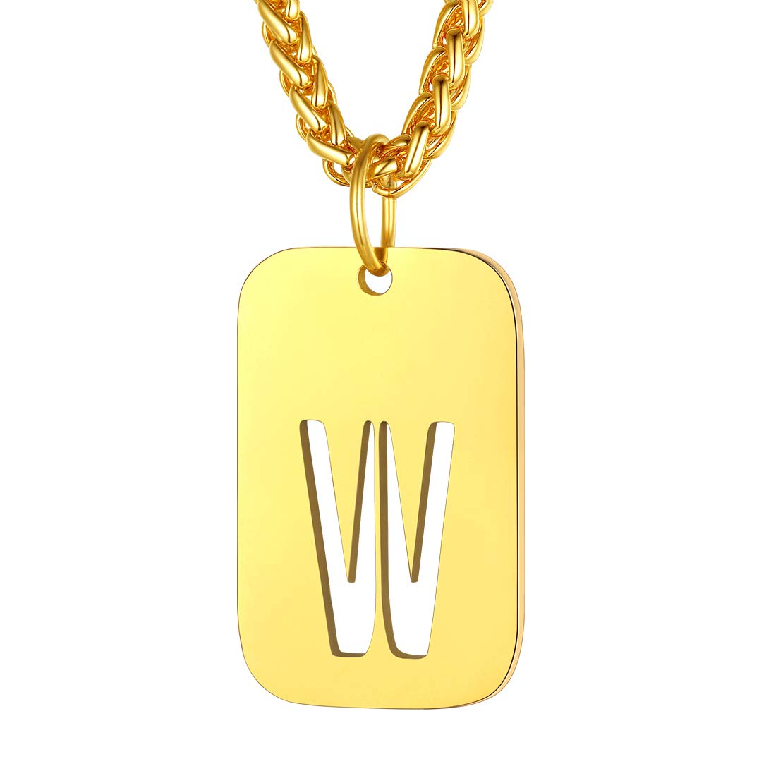 FindChic Dog Tags Necklaces Letter Necklace Gold Mens Initial Chain — image 1