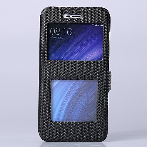Xiaomi Redmi 5A Case , JMPin [View Window] Flip Case Cover with Kickstand [Magnetic Closure] for Xiaomi Redmi5A (Redmi 5A black)