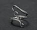 Most Beloved Vintage Titanium Steel Octopus Tentacles Black S-Shaped One Size Opening Ring