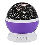 Star Night Light Rotating Indoor Projector Lamp Galaxy Moon & Space Twilight Ceiling Lighting for Baby Kids Children's Room, 4 LED Starry Rainbow Cosmos Colors, Romantic Mood Sky Best 1 Nursery Gift