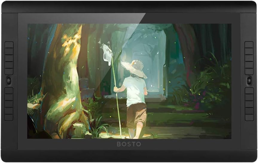 Entweg Graphic Tablet,BT-22UX 21.5 Inch Graphic Monitor Drawing Tablet HD IPS Display 1920 1080 Resolution with 20 Express Keys/2 Rollers/Adjustable Stand/8192 Level Pressure Battery-Free Pen