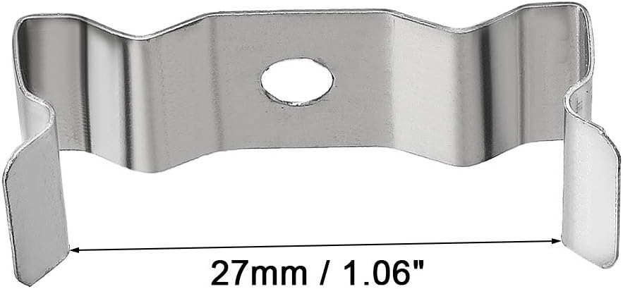 sourcing map T8 Clips Bracket Hanger for Integrated Tube Light Fixture Nickel-Plated Manganese Steel, Pack of 20 - Image 4