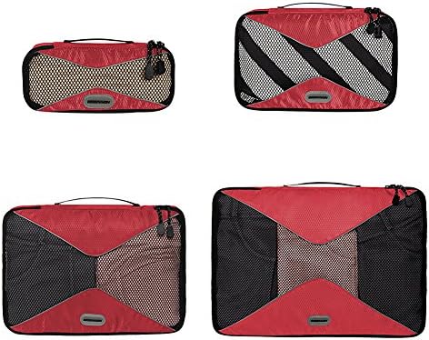 Travel Organizer Packing Cubes and Compression Pouches,4 Pieces, Strawberry