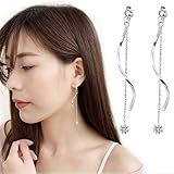 Leiothrix Korean Version Dangle Earrings Tassel Zircon Fashion Jewelry for Women and Girls
