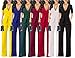 Chic-Lover Women's Elegant Solid Jumpsuit Wrap Top High Waisted Wide Leg Pants Jumpsuits Romper with Belt (Black, M)