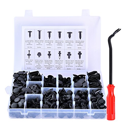 340pcs Car Auto Push Pin Rivet Trim Clip Panel Body Interior Assortment Set With Free Fastener Remover