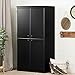 South Shore Tall 4-Door Storage Cabinet with Adjustable Shelves, Pure Black