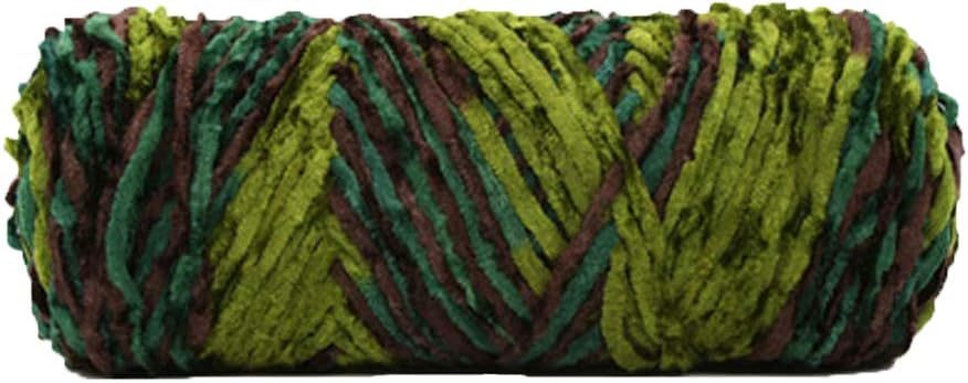 Bulky Vegan Soft Yarn Baby Chenille Velvet Yarn Knitting Crochet Yarn Crochet Chenille Yarn DIY Velvet Chenille Yarn 500g/1.1lb Army Green