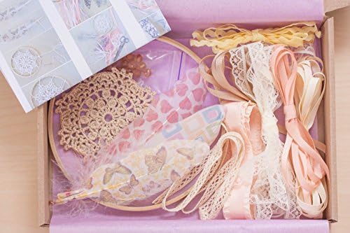 Dreamcatcher DIY kit, Craft kit, Party Favour Kit, Kids Art Craft kit of making dreamcatcher Diameter 6.4 inches (16 cm) Doily Dream catcher DIY kit, Party Activity