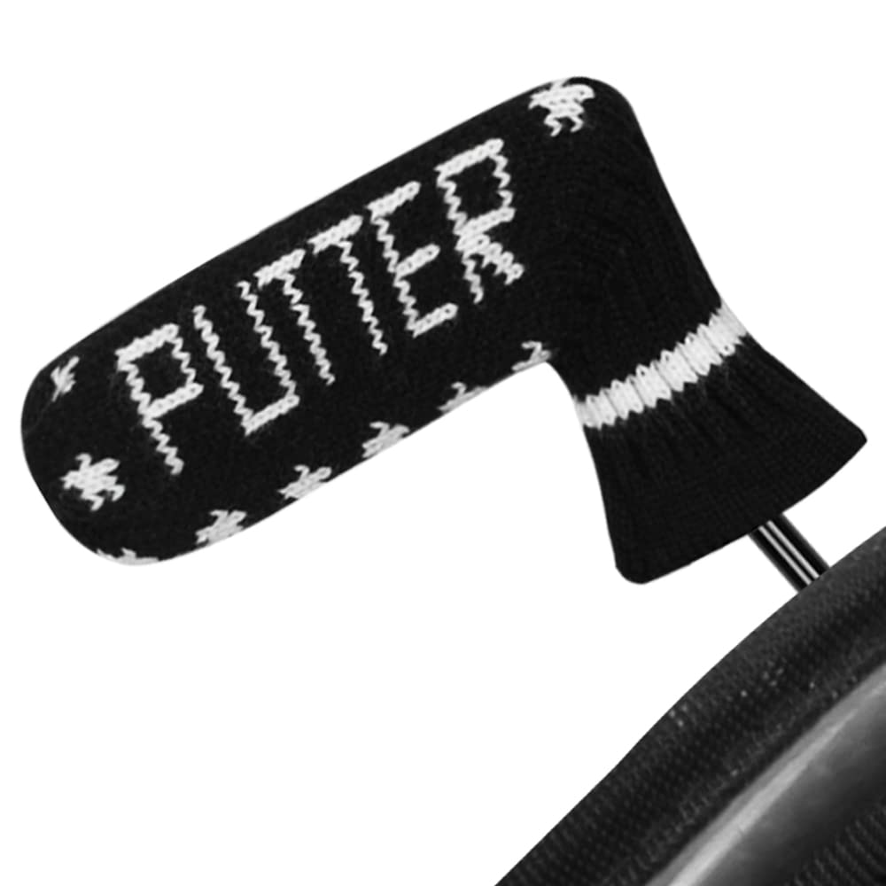Black Gypsophila Golf Blade Putter Cover,1 Piece in Pack, Double Layers knit, Fits Blade Putters Cute and Soft Acrylic Fabric