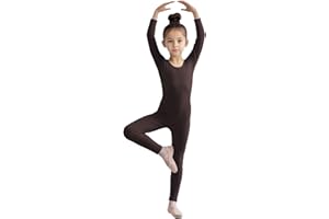 Wildarms Girls Kids Long Sleeve Dance Unitard Bodysuits Full Body Leotard for Ballet,Gymnastics,Performance,Costumes