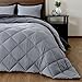 downluxe Twin Comforter Set - Black and Grey Twin Comforter, Soft Bedding Sets for All Seasons -2 Pieces - 1 Comforter (66